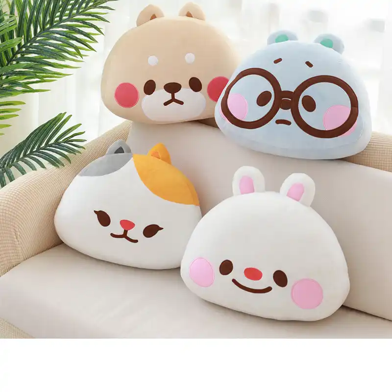 EisEyen Coussin en Peluche pour b/éb/é avec Couverture Polaire Blanket Kawaii Fluffy Hamster en Peluche Douce
