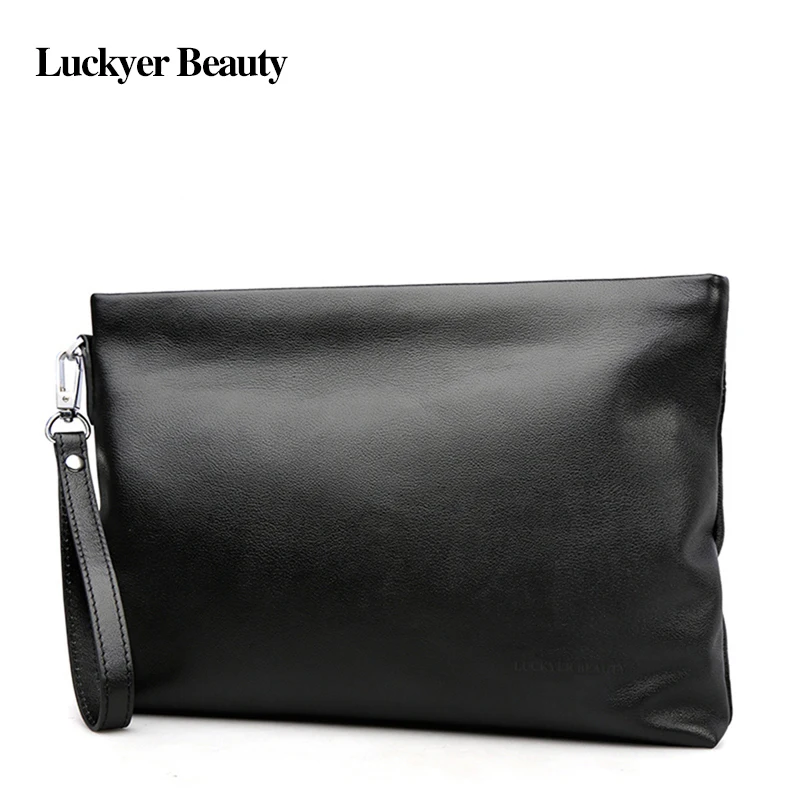 

LUCKYER BEAUTY Men's Leisure Envelope Bag Famous Brand Luxury Ipad mini Handbag Fashion Man Day Clutches Casual Businessmen Bags