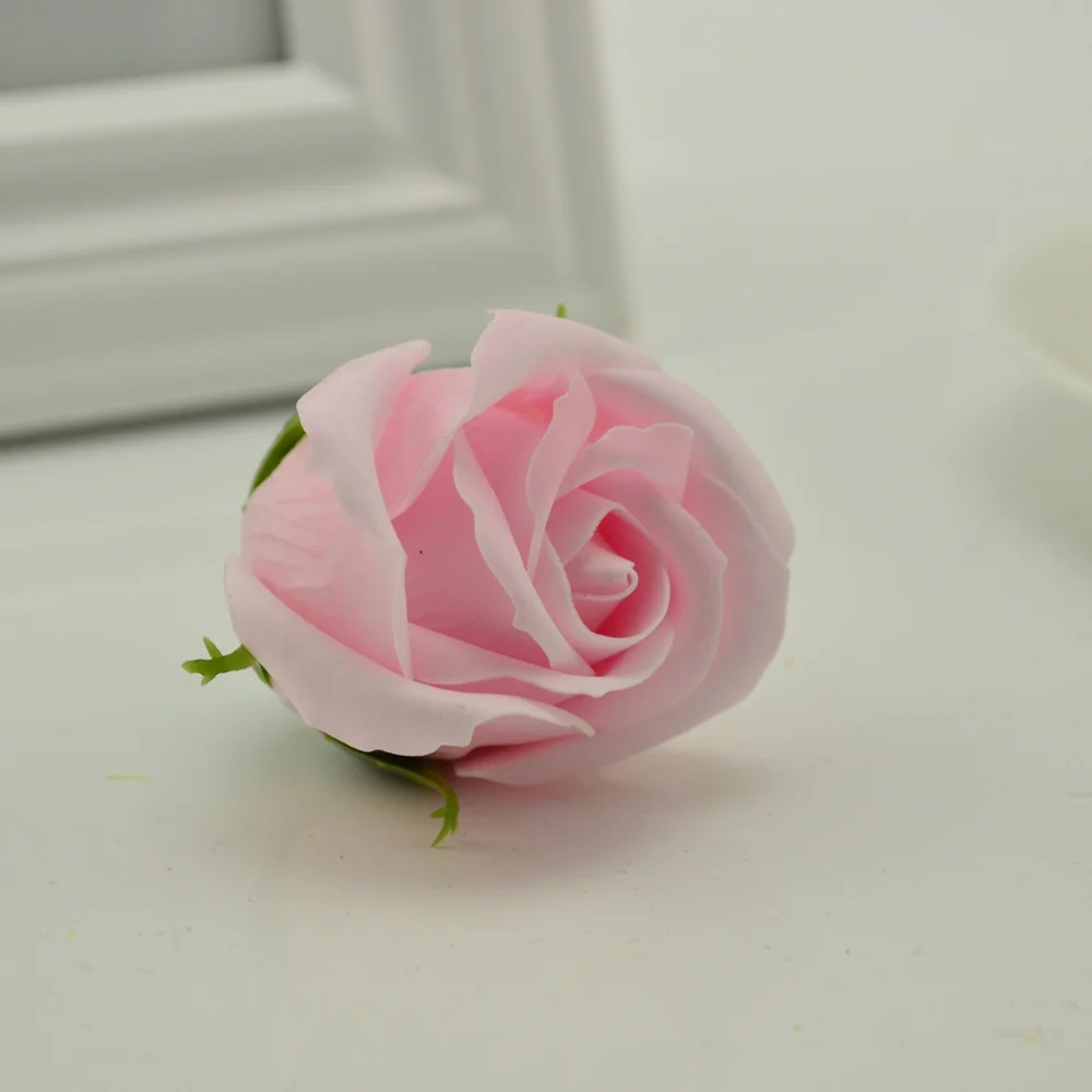 Искусственные цветы для мыла для дома и свадьбы, 100 шт, аксессуары для украшения ванной, сделай сам, венок, подарки ко дню Святого Валентина, ароматизированные розы - Цвет: light pink