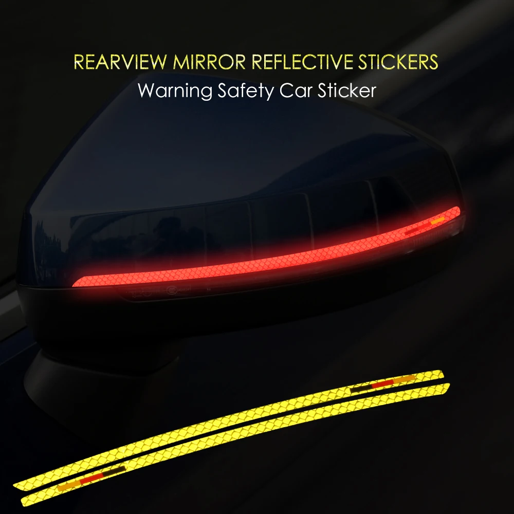 

2PCS Car Styling Reflective Tape Mark Decal Anti-collision Side Rearview Mirror Car Sticker For Audi a3 8v 2014-2018 Accessories