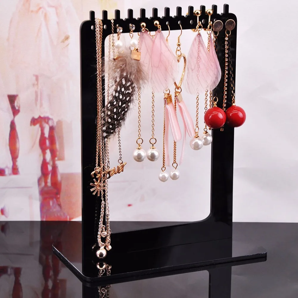 

JAVRICK New Jewelry Display Rack Acrylic Rectangle Earrings Holder Stand Storage Organizer