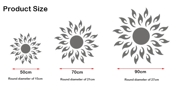 Настенное зеркало от солнца, акриловая зеркальная декоративная наклейка, сделай сам, настенная наклейка s, домашний декор, для гостиной, Miroir, автоколлянт