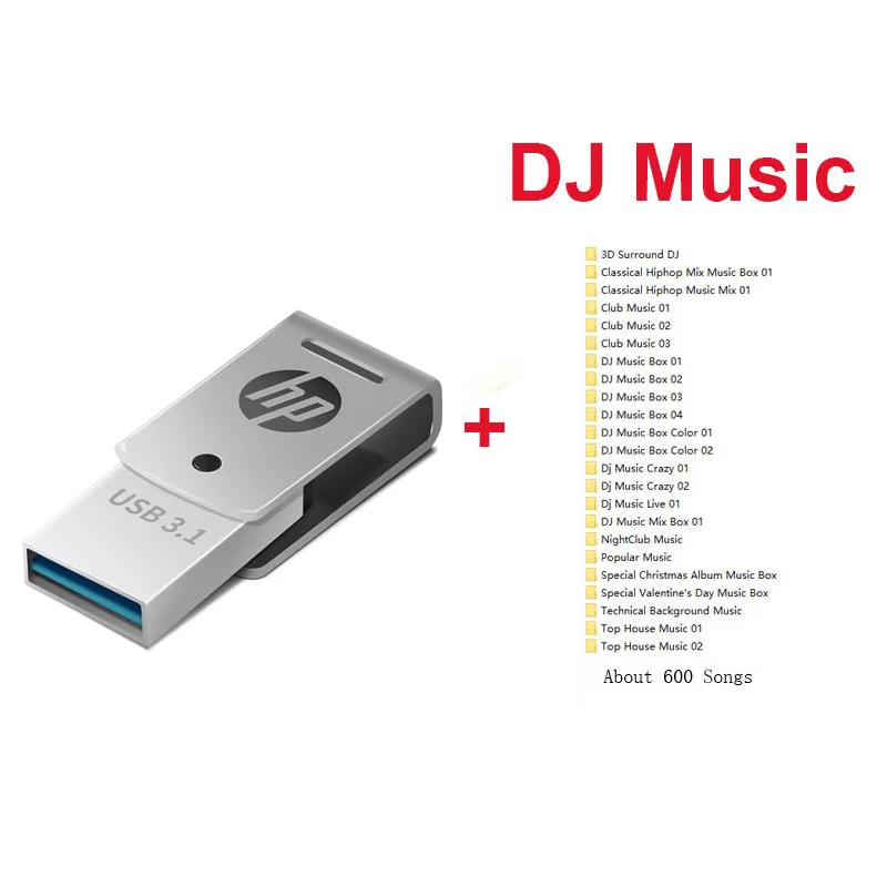USB флеш-накопитель hp tipo c объемом 16 ГБ, 32 ГБ, 64 ГБ, флеш-накопитель для смартфонов, Тип C, OTG, память Mini U Stick, 3,1 DJ, на заказ, сделай сам, логотип, диск на ключ - Цвет: X5000m plus DJ