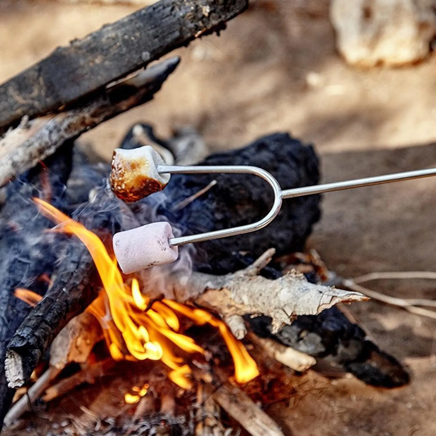 Behogar 5 PCS Mixed Colors Extendable Telescoping Marshmallow Roasting