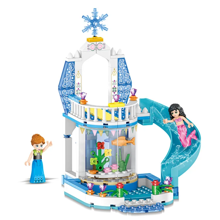 Ice Castle Villa house Building Blocks Girl Kids Toys Compatible with educational Block Toys  