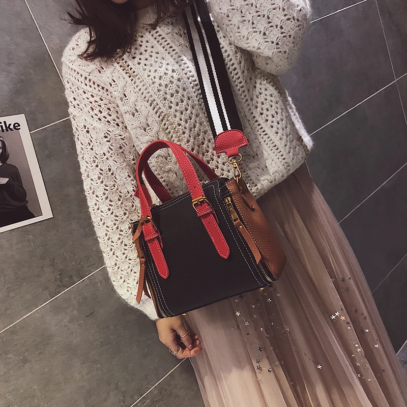 2018 JANESPRI Women Bag Handbag Tote Over Shoulder Crossbody Autumn Winter Leather Brand Panelled Casual Designer Female Bolsas (14)