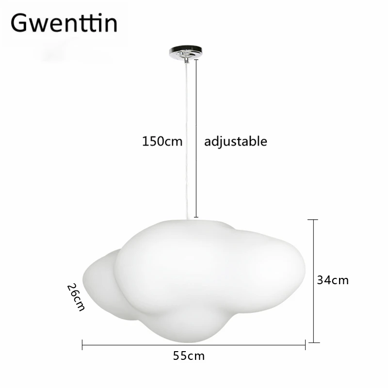 Красочные облака подвесные светильники Светодиодный затемнение дистанционное управление скандинавские подвесные лампы для детей