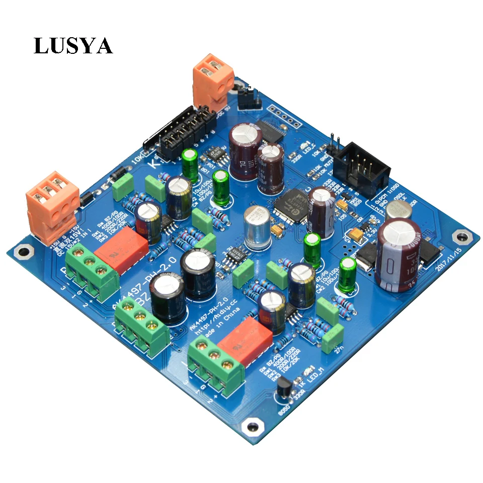 

Lusya DIY Kits AK4497EQ DAC decoder Official evaluation of balanced line I2S/DSD input Self-contained soft control T0388