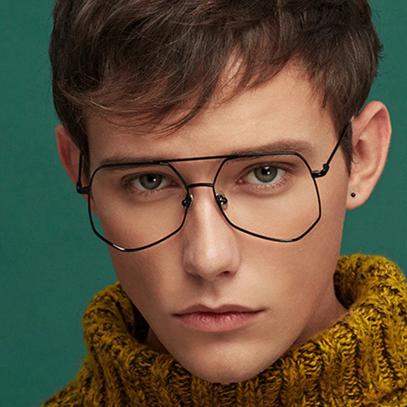 

iboode Vintage Gold Metal Frame Eyeglasses Mens Womens Sun Glasses Retro Square Optical Lens Eyewear Nerd Clear Lens Glasses 1PC