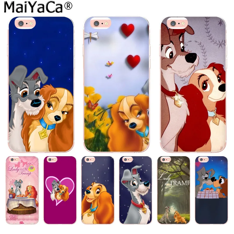 

MaiYaCa Cartoon dog Lady and Tramp Colorful Phone Accessories Case for iphone 11 pro 8 7 66S Plus X 10 5S SE XS XR XS MAX cover