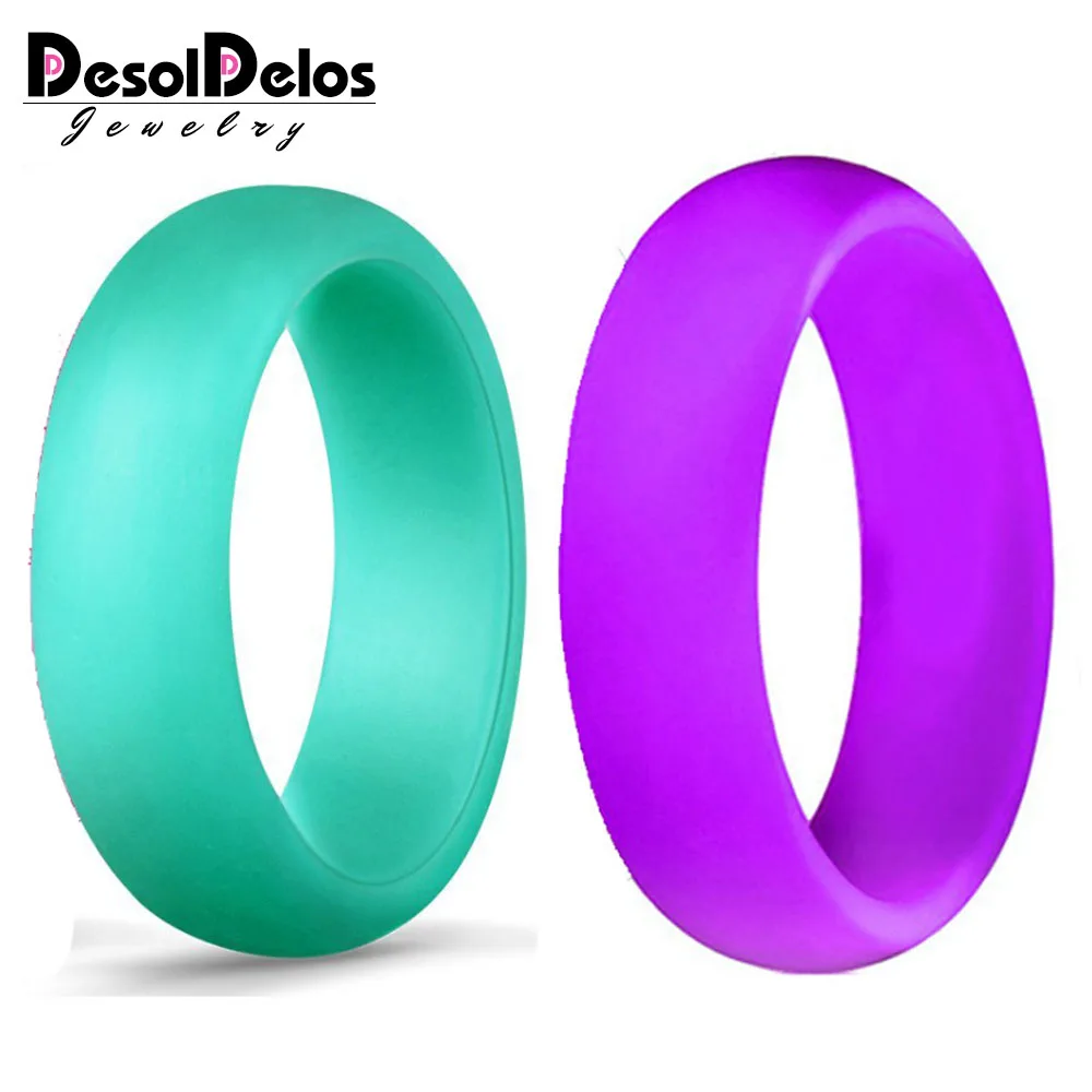 

5.7mm Food Grade FDA Silicone Finger Ring Hypoallergenic Crossfit Flexible Sports Silicone Ring For Women wedding Gift 4-10 Size