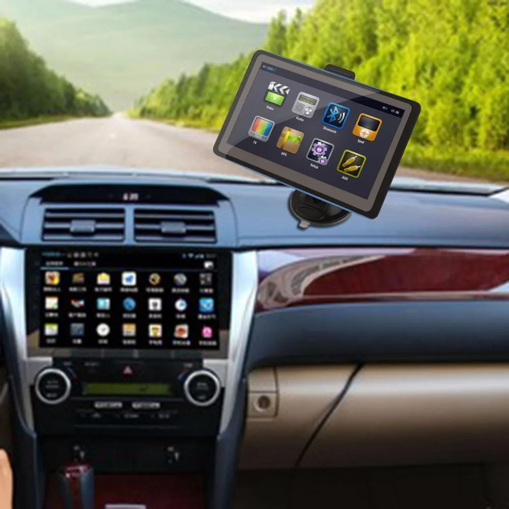 

Black TFT LCD Display New 7 Inch Car GPS Navigation SAT NAV 8GB Navigator with Sunshade