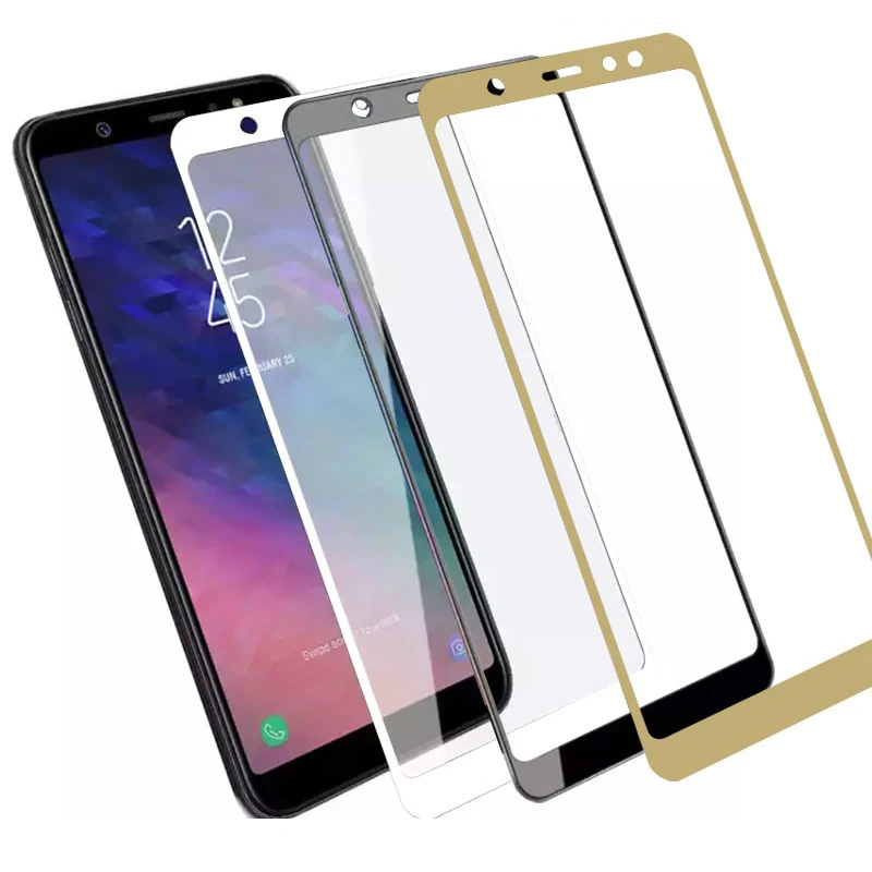 

Protective Glass on the for Samsung Galaxy A6 Plus Screen Protector for Samsung Galaxy A6 Tempered Glass A6plus A 6 Cover Film