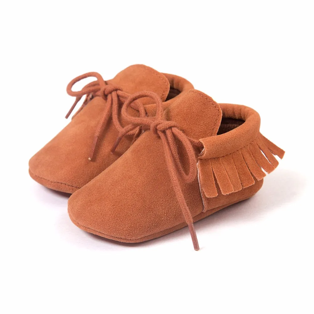 Детские мокасины детские мягкие Moccs обувь Bebe Первые ходоки бахрома подошве нескользящая обувь кроватки из искусственной кожи