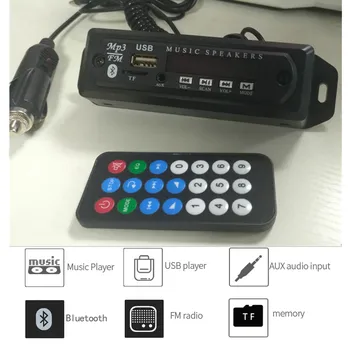 

Bluetooth MP3 Player Decoder Board Car FM Radio Module Support FM TF USB AUX Audio Adapter Wireless car kit 12V