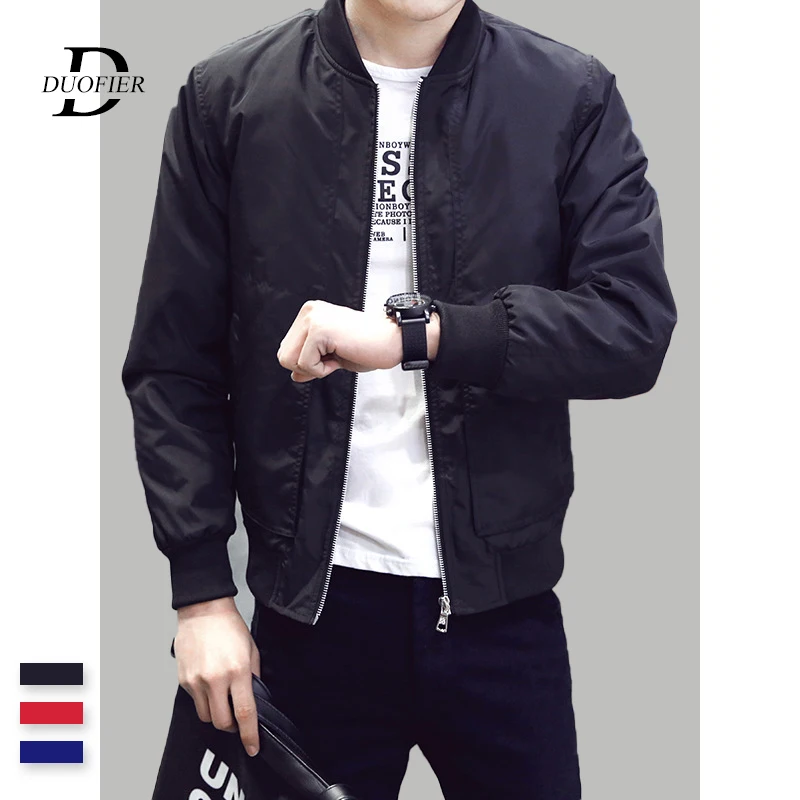 

New Men Jacket Casual Loose Solid Thin 2019 Autumn Men's Sportswear Bomber Jacket Baseball Zipper Slim Fit Male Top Casual Coat