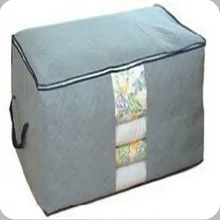 Free Shipping Bamboo Charcoal Clothes Storage Bag Quilt Sweater Blanket Closet Transparent Inspection Receive Storage Box F0635