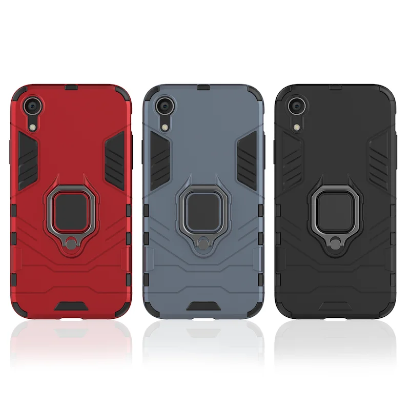 

Magnetic Ring Cases For iPhone X Case iPhone XS Case Luxury Iron Man Cover With Kickstand With Finger Ring Protective Back Cover