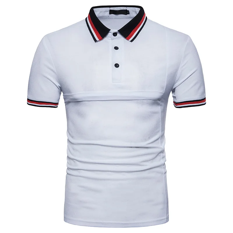 Men Slim Fit Polo Shirt Men Business Office Mens Polo Shirts Short