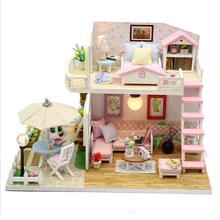 Дети девушки DIY собрать Кукольный дом Вилла для кукол домики миниатюрные кукольный домик мебель набор игрушек для детей Рождественский подарок