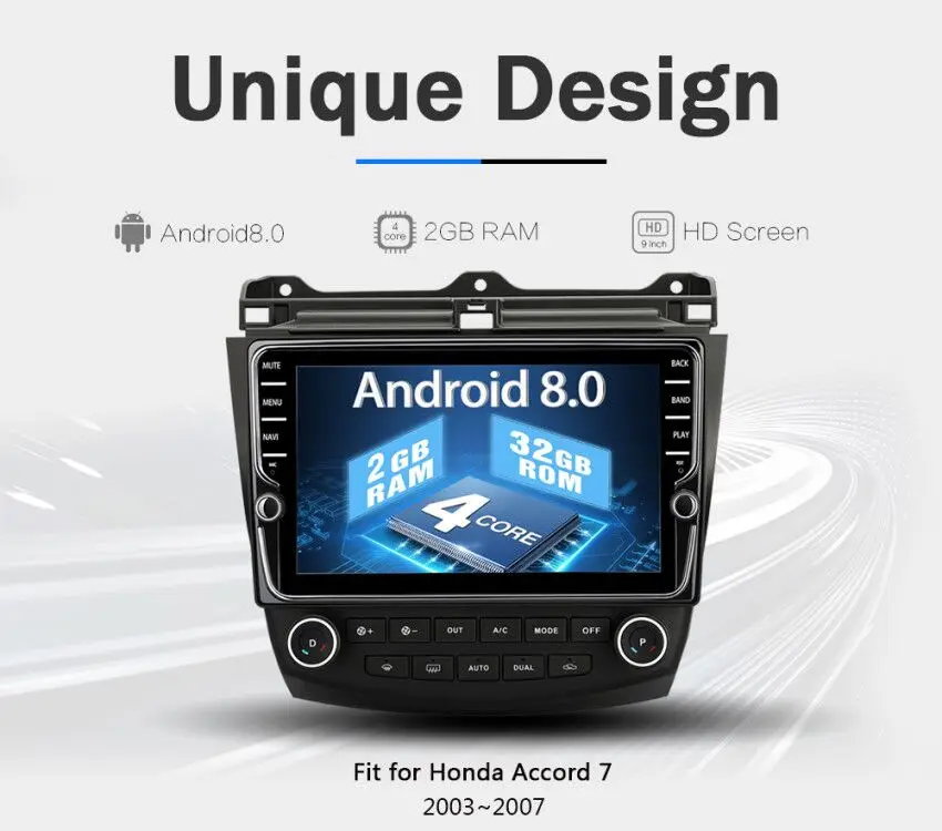 FUNROVER " android8.0 автомобильный dvd gps мультимедийный стерео плеер для Honda Accord 7 2003-2007 Авто Радио Видео навигация rds BT wifi