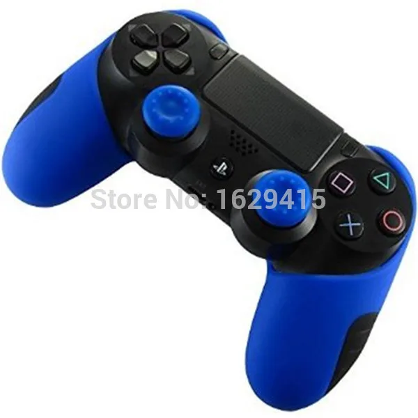 Тонкий мягкий силиконовый резиновый чехол-накладка для sony Play Station 4 PS4 DS4 Pro(чехол X 2+ ручки для большого пальца X 4