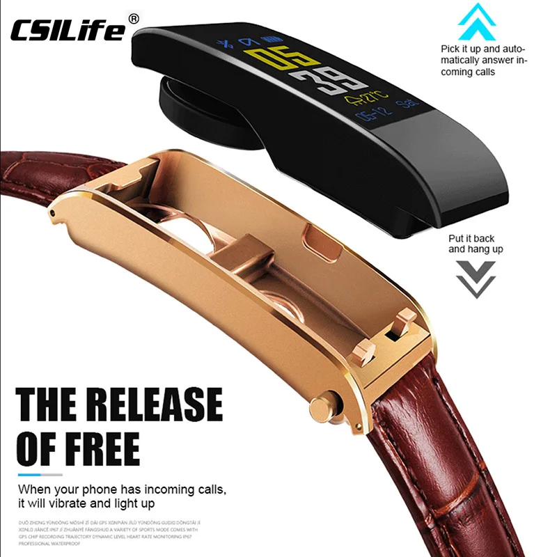 CSILife 2 в 1 Voice Dail металлическая bluetooth гарнитура наушники кровяное давление Пульс