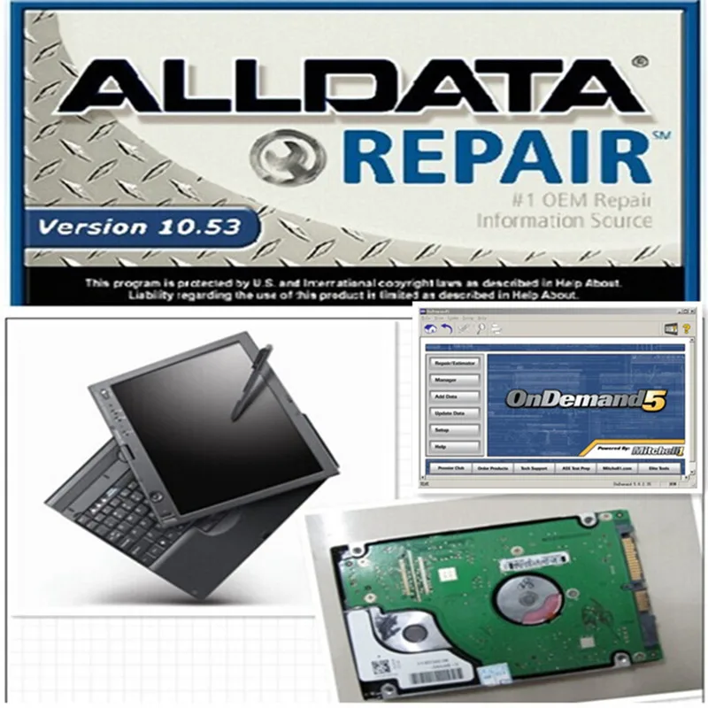  Software de reparación automática bien instalado alldata 1053 y mitchell auto3.38 software portátil