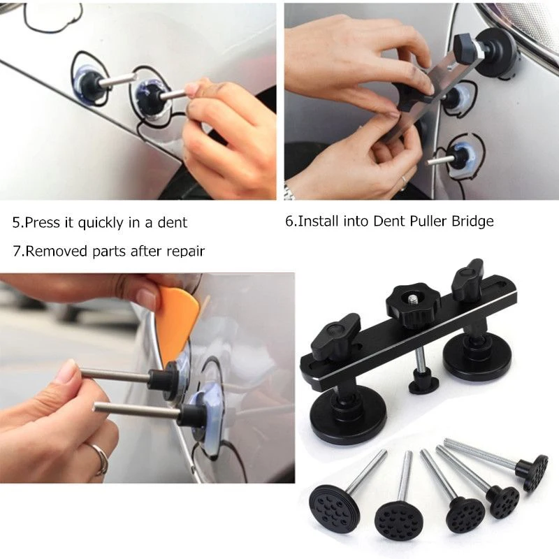1set Auto Car Body Bridge Puller Repair Hail Paintless Dent Removal Kit Hand Tool Set
