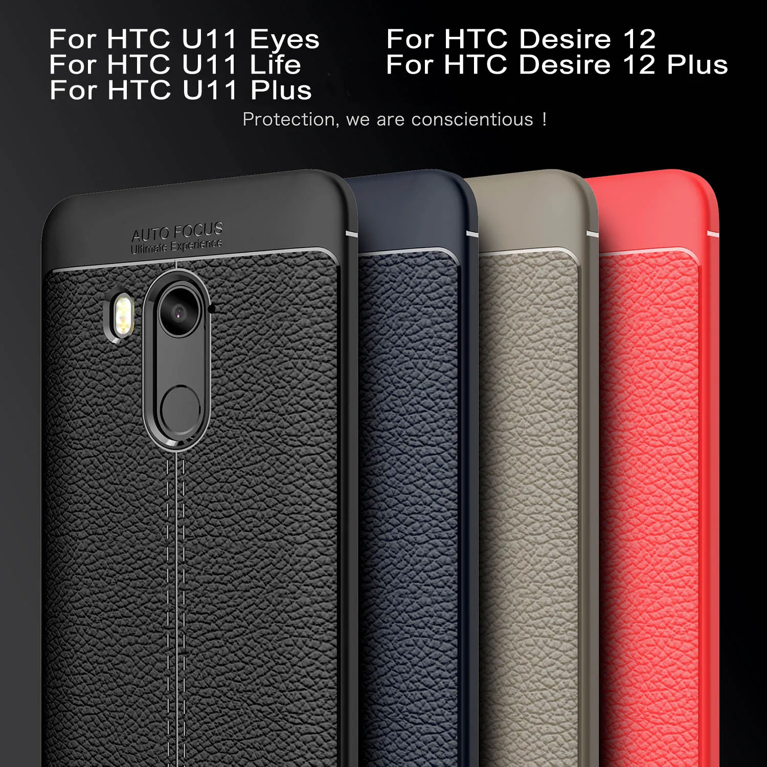 U11 For HTC Plus Eyes Life Case Silicon Luxury Litchi Leather Soft TPU Cover Desire 12 Coque |