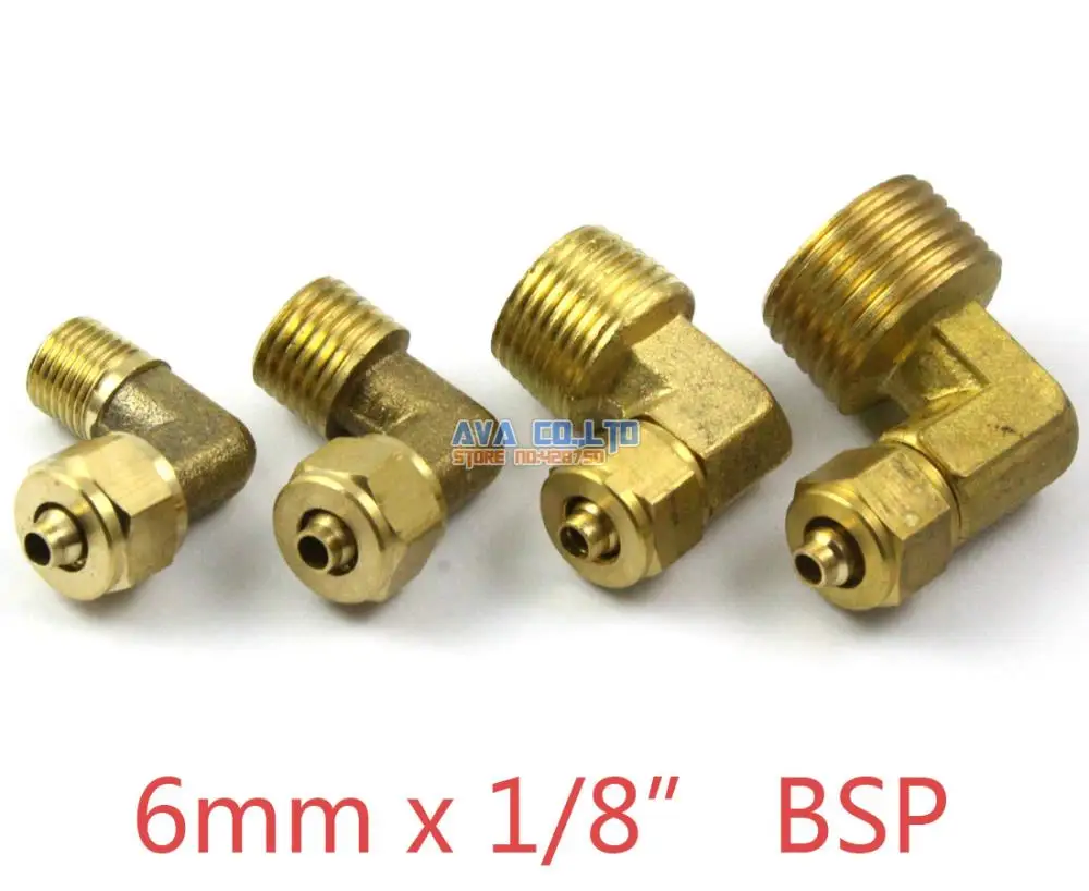Buy 10 Pieces 6mm x 1/8" BSP Brass Elbow Pneumatic