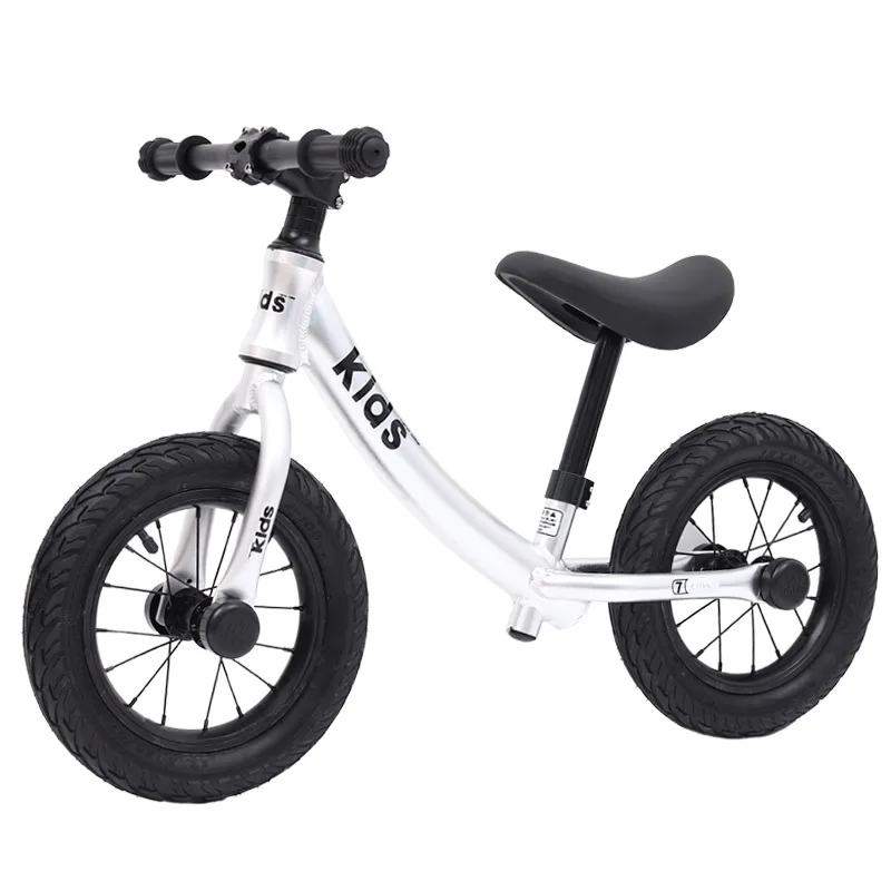 Discount New Push Balance Bike Kids Riding Bicycle Ages 2-6 No-Pedal Learn To Ride Banana Pre Bike With Aluminum Body Pneumatic Tire 11