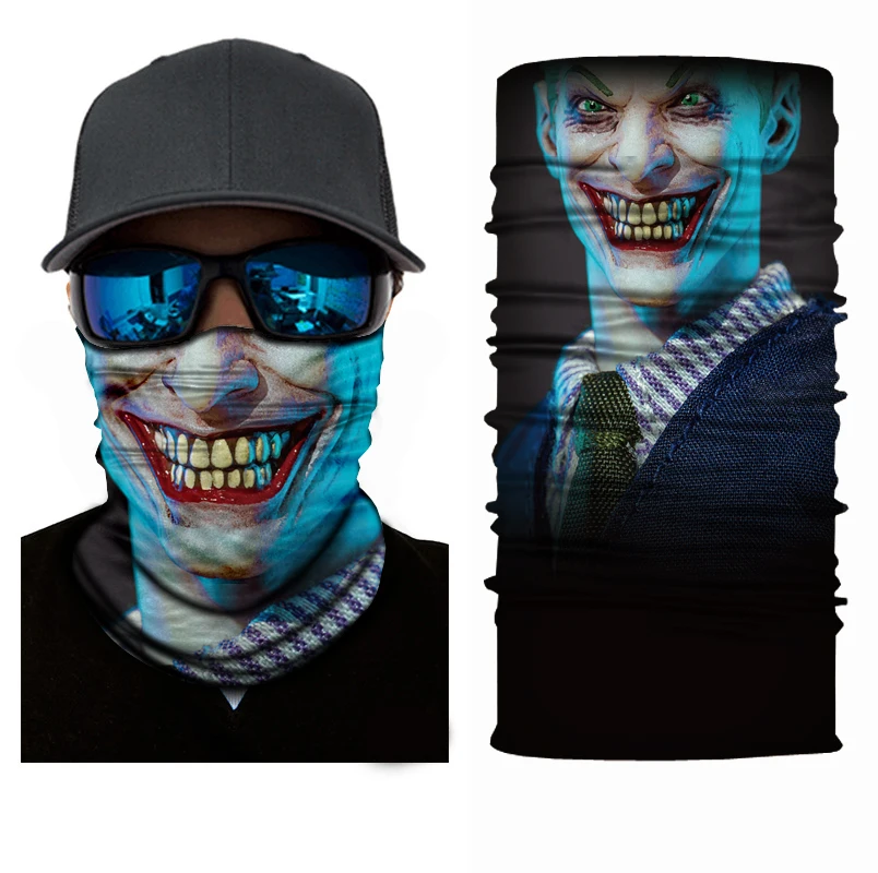 

Joker Clown Seamless Skull Magic Headband Sports Bandana Hijab Tube Neck Gaiter Cycling Hiking Face Mask Scarf Bicycle Headwear