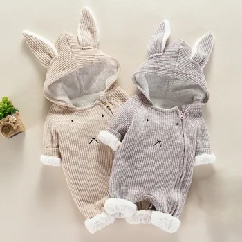 

2018 New Infant Newborn Baby Boy Girl Cartoon Hooded 3D Ear Romper Jumpsuit Clothes Rompers Playsuit Clothes Cute Cartoo romper