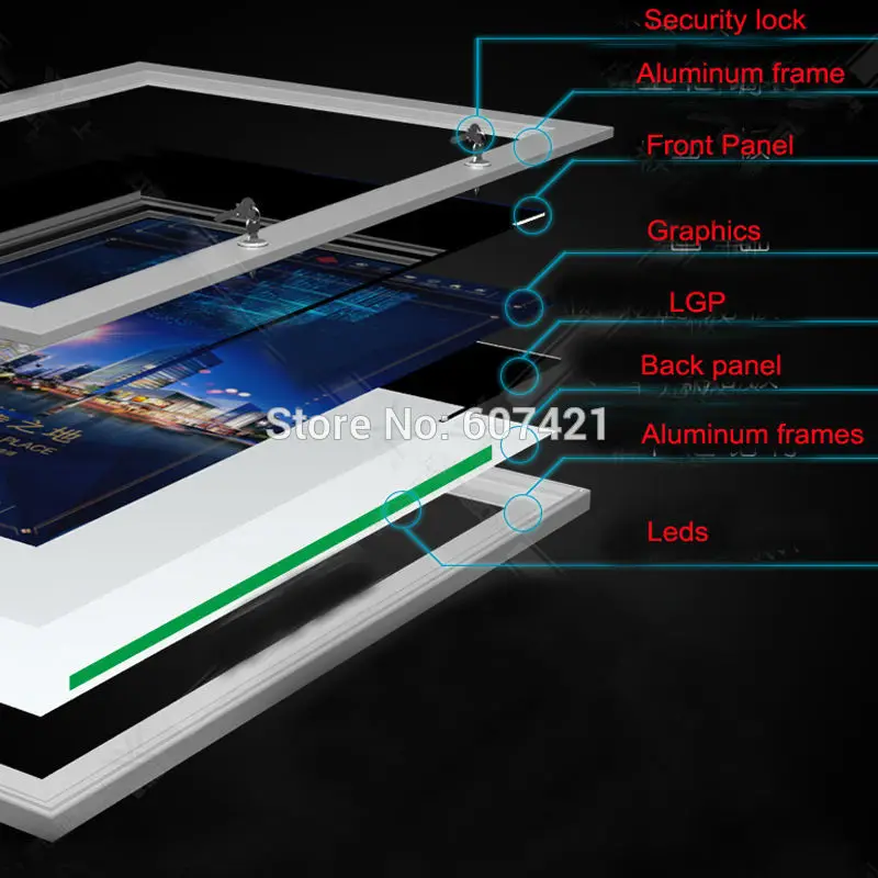24 x35 4 Singles Side Outdoor Weatherproof Lockable LED Menu Lightbox Poster Display Lightbox Led Backlit