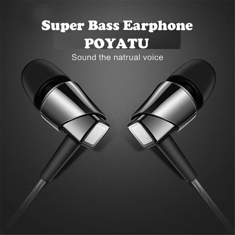 Earphone POYATU In Ear Headset HIFI Super Bass Earphones fone de ouvido Ceramics Headset auriculares audifonos BlackWhite   (2)