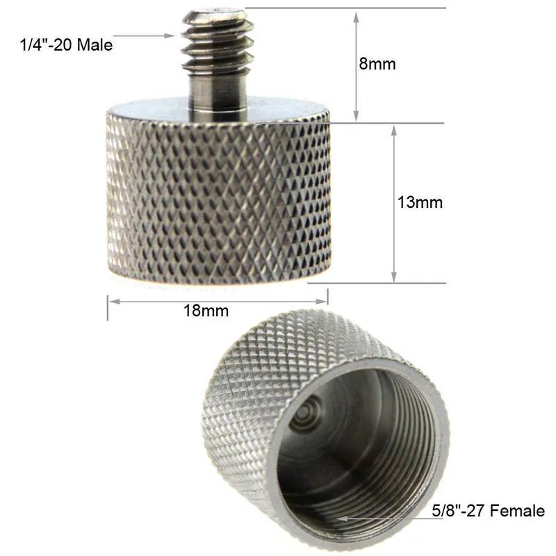 CAMVATE 58-27 Female to 14-20 Male Microfono Screw Holder Stand Adapter Thread Adaptor Microphone Screw Stand C0988 (3)