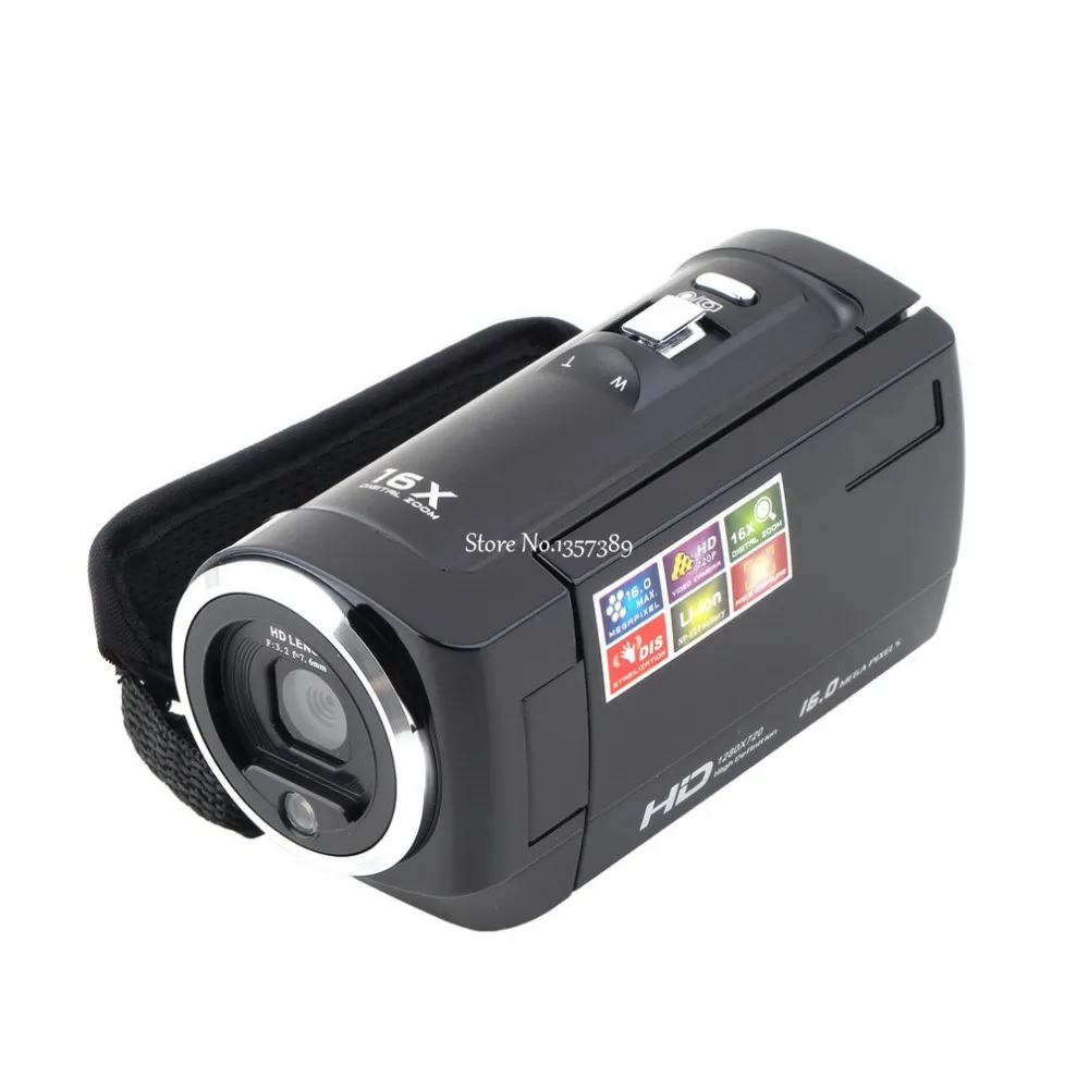 2," TFT ЖК-дисплей 16MP CMOS Сенсор цифровой Камера HD 720 P цифрового видео Камера 16x цифровой mini DV видеокамеры DV DVR с вилкой