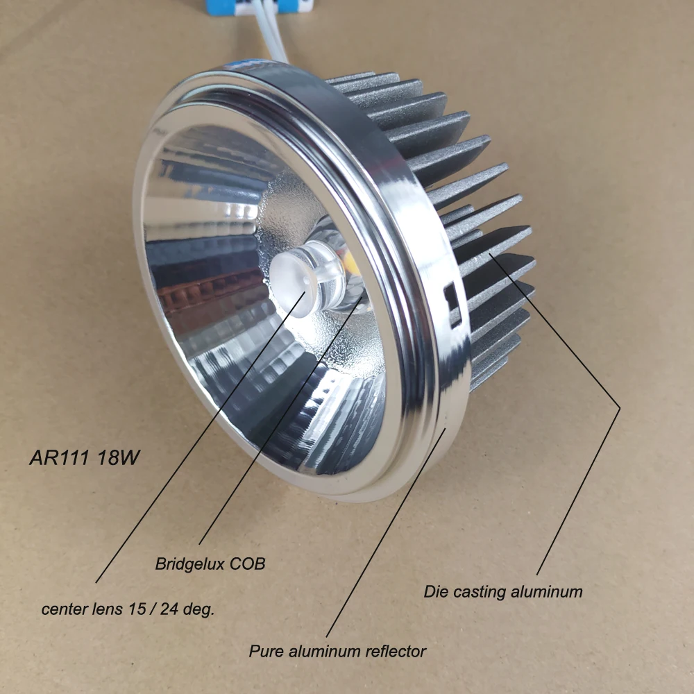 Узкий 15 угол луча, 15 Вт, 18 Вт, AR111 Светодиодный отражатель светильник модернизация лампы светильник для запасные галогенные светодиодные драйвера в комплекте