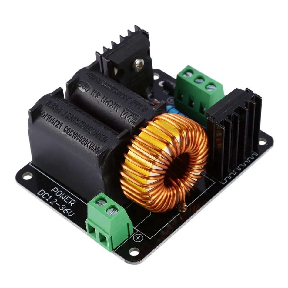 

DC 12-36V ZVS Low Voltage Induction Heating Board Tesla Coil Flyback Driver 30mm Large Heat Sink Module Heater Hot sale