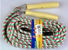 10M Nylon Group Jump Rope Wood Handle Rope Skipping Fitness & Body Building Student Skip Rope
