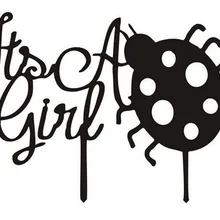 100 шт/партия креативные "это из вас" Божья коровка Дизайн Акриловые свадебные вставленные карты Свадебный торт Топпер украшения для торта для вечеринки