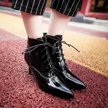 New Fashion Women Ankle Boots Gladiator Lace Up Spiked High Heels Winter Warm Fur Shoes Pointed Toe Platform Boots big New Fashion Women Ankle Boots Gladiator Lace Up Spiked High Heels Winter Warm Fur Shoes Pointed Toe Platform Boots big