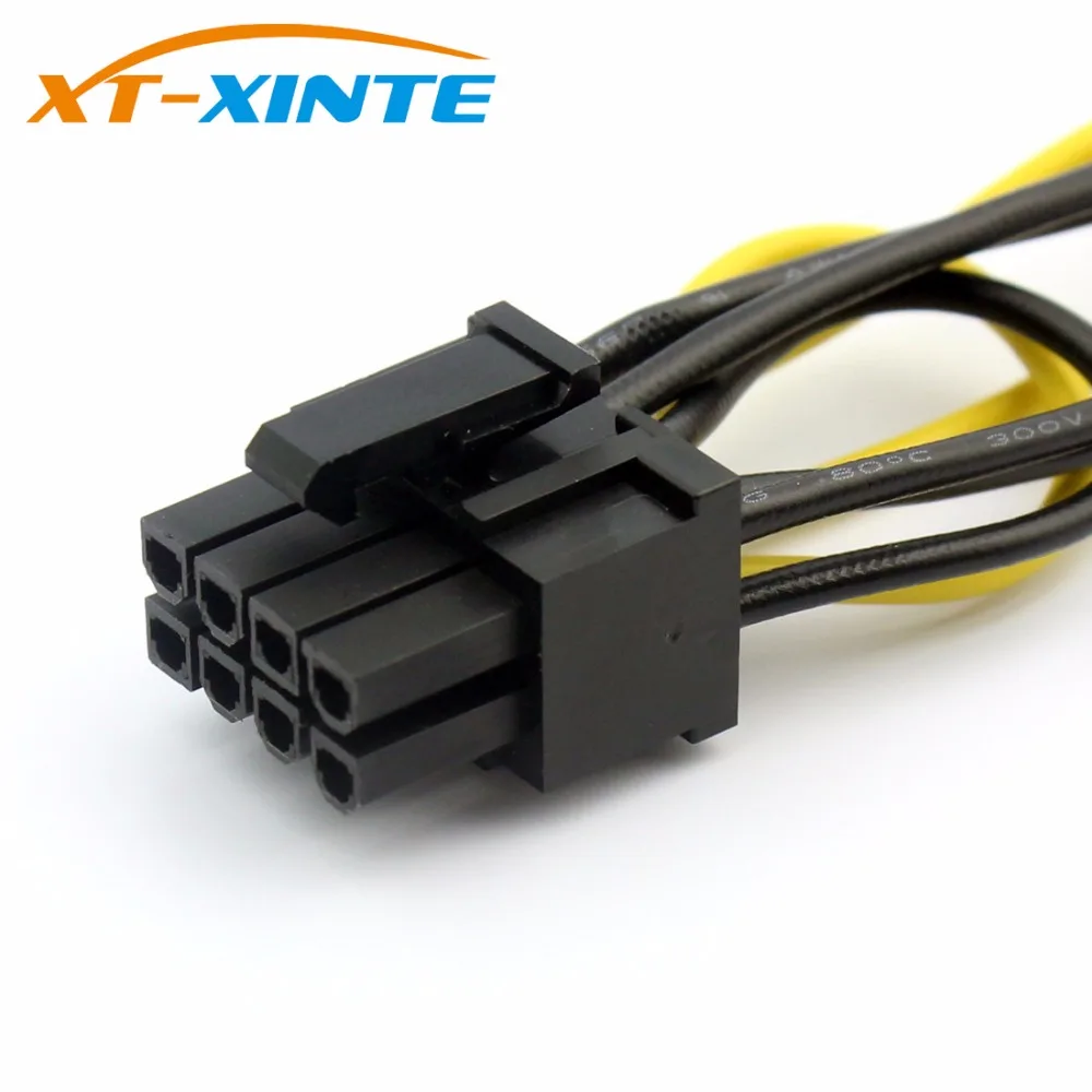 20CM Dual SATA Power Cable 15P to 8P Graphics Card 18AWG Wire Connector 1 IN 2 Male 15Pin to 8Pin SATA Cable for Mining Miner