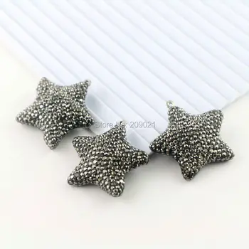 

8Pcs Crystal Rhinestone Paved Star Shape Gem stone Pendant, Jewelry Making For Women