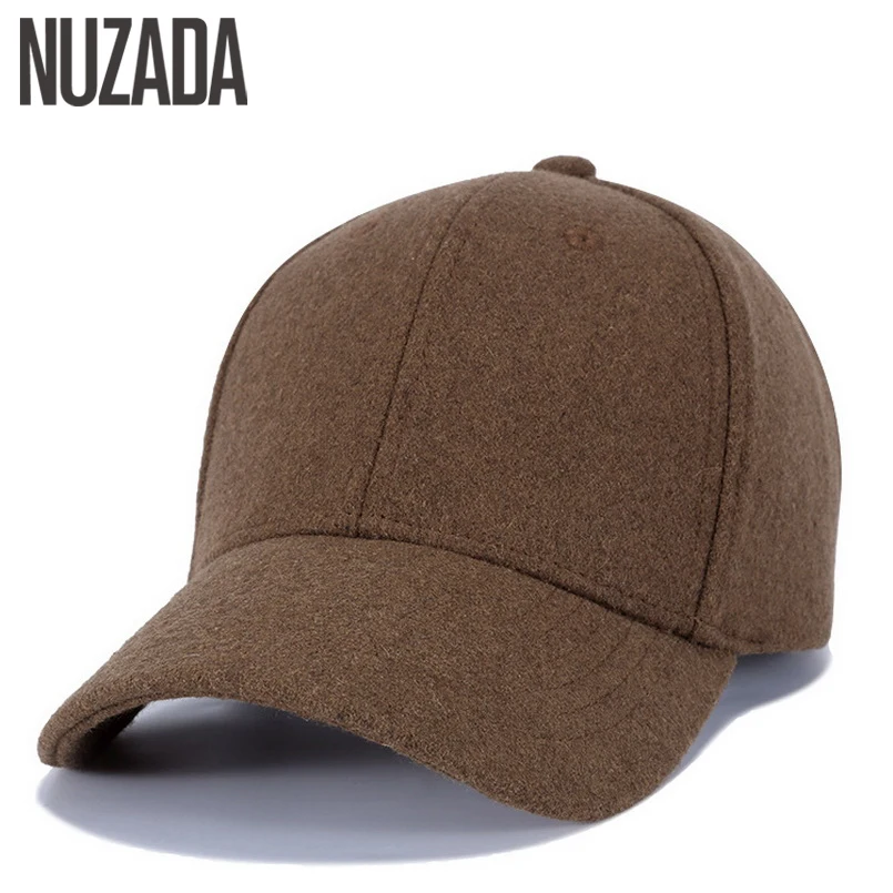 

Brand NUZADA Bone Snapback Caps Imitation Wool Men Women Couple Baseball Cap Spring Summer Autumn Solid color Thick Hats