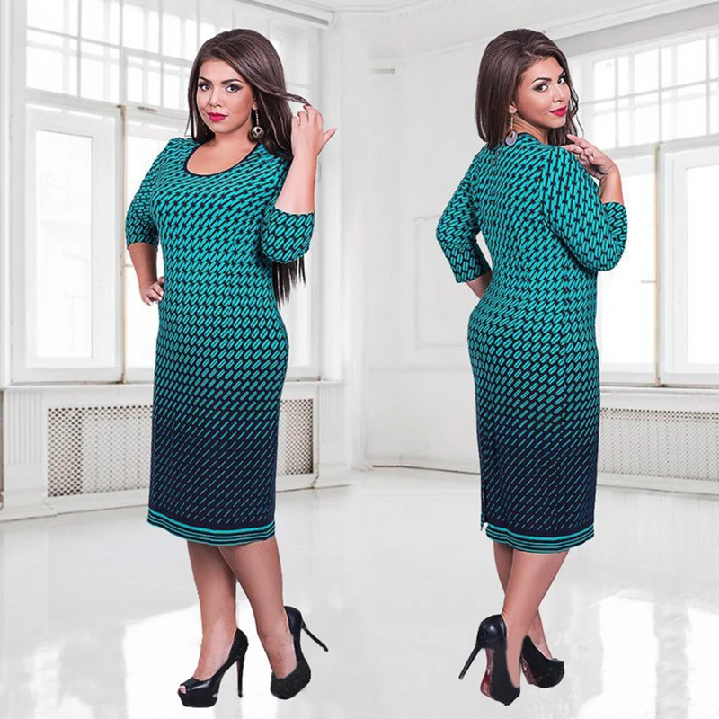 Elegant Autumn Winter women dress large sizes Women loose long dresses plus size dress Three Quarter casual dress L-6XL vestidos Elegant Autumn Winter women dress large sizes Women loose long dresses plus size dress Three Quarter casual dress L-6XL vestidos