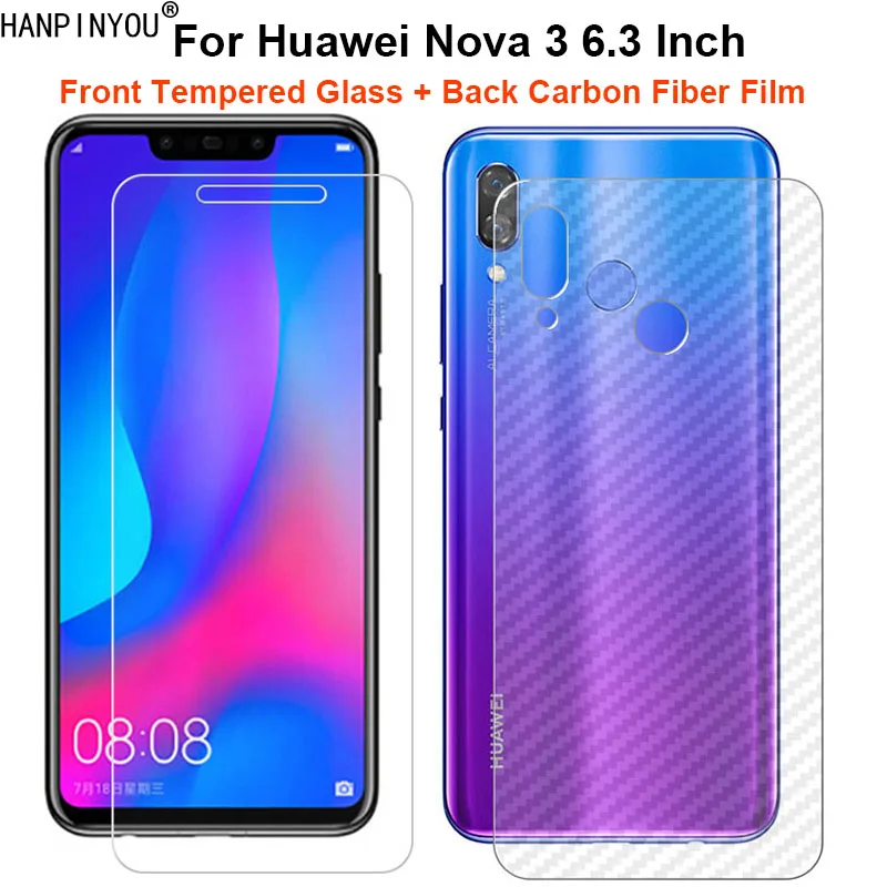 Для Huawei Nova 3 6 &quot1 комплект = мягкая задняя пленка из углеродного волокна +