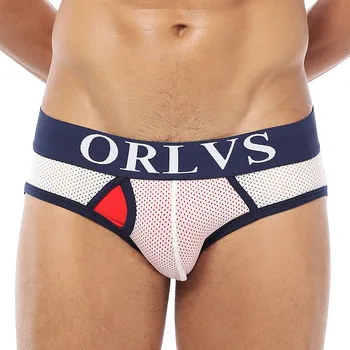 

ORLVS Brand Men Underwear Mesh Qucik-Dry Sexy Men Briefs Breathable Mens Slip Cueca Male Panties Underpants Briefs