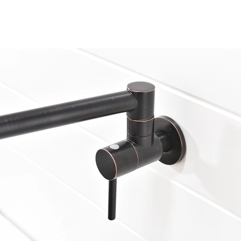 Pot Filler Tap Wall Mounted Foldable Kitchen Faucet Single Cold Single Hole Sink Tap Rotate Folding Spout Chrome Gold Brass